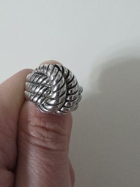 Lia Sophia Sterling Silver Rope Knot Statement Ring - Silver